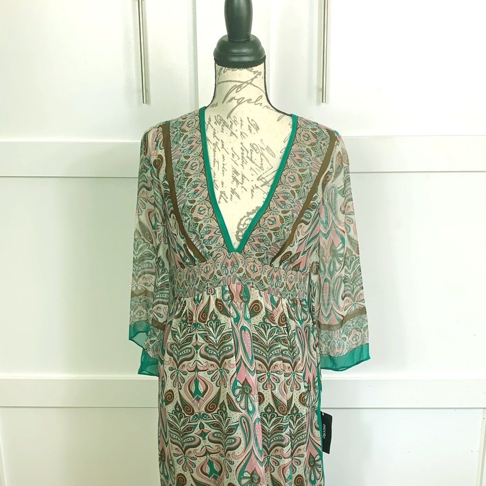 Nicole Miller Silk Dress with deep v neck cut